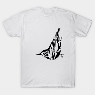 Minimalist Nuthatch Stencil Art T-Shirt